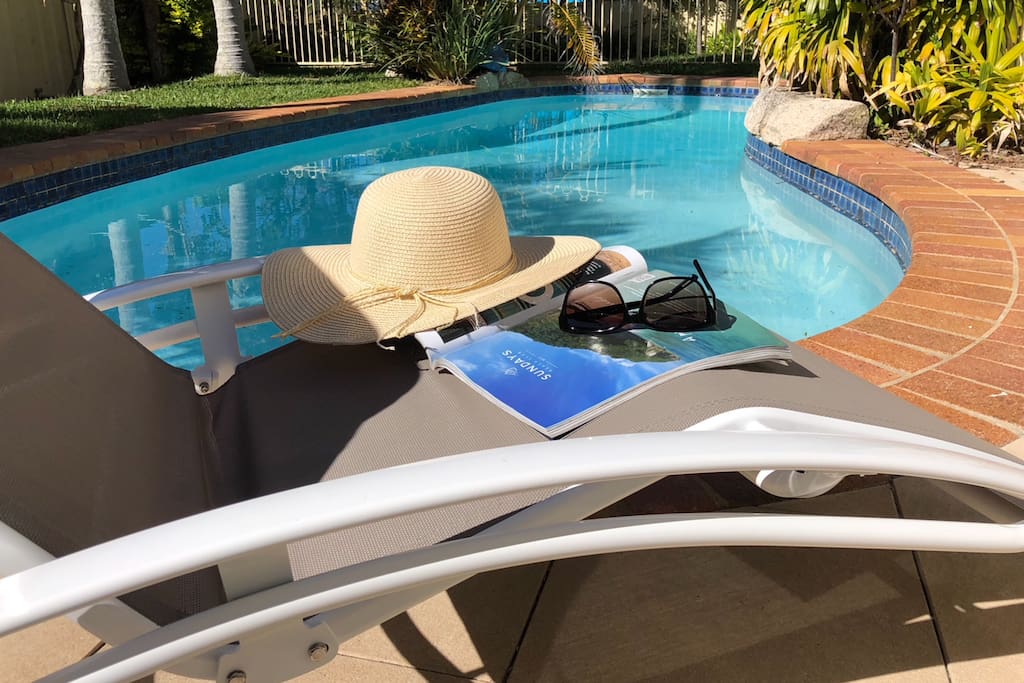 Relax by the sparkling tropical pool