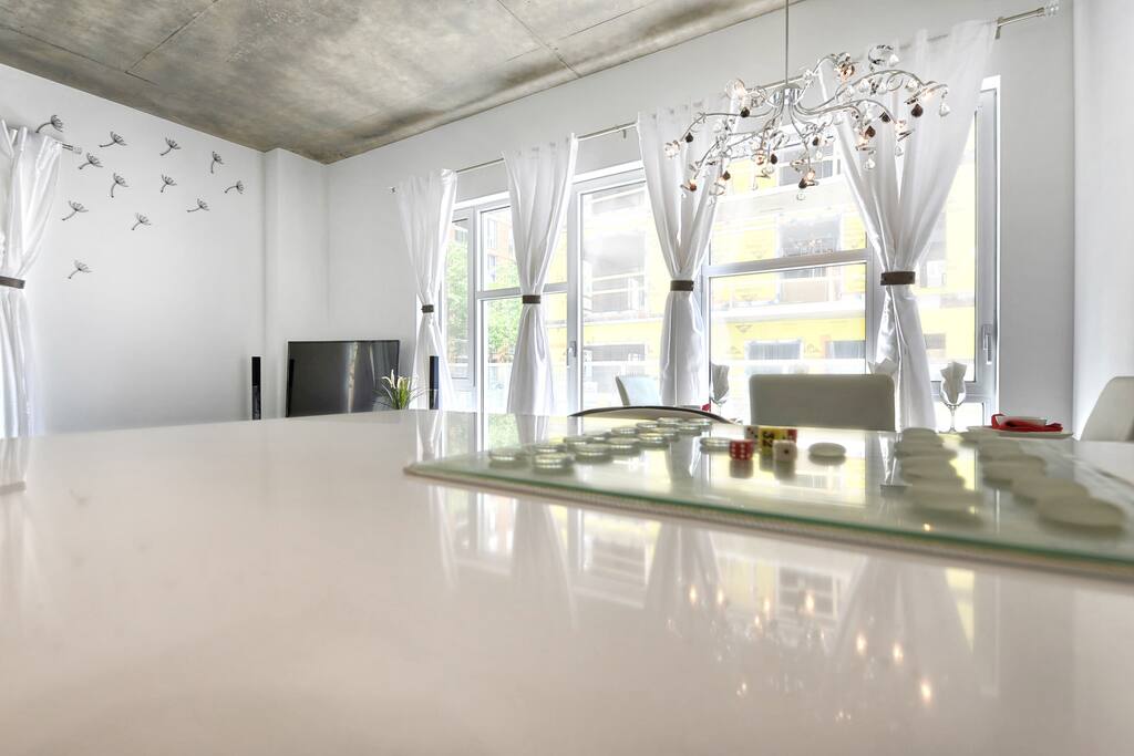 The decor is very modern and zen.