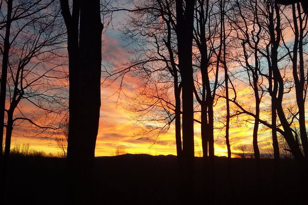Beautiful sunsets on the covered porch.