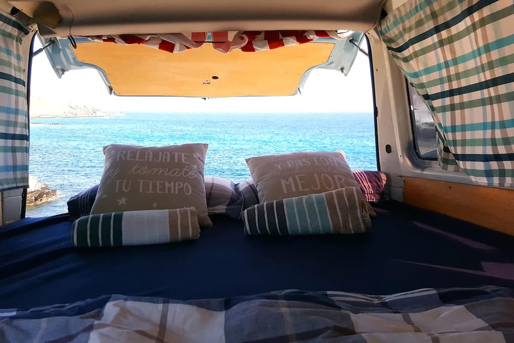 Confortable bed for 2 people...
You will sleep not in a 5 stars hotel but in a million stars hotel!