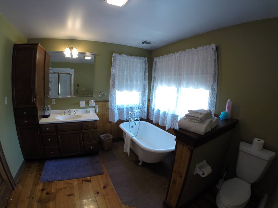 Private, En-Suite Bathroom w/ Clawfoot tub and shower