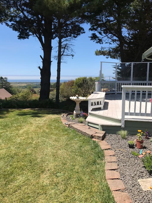 Back Deck and grass area