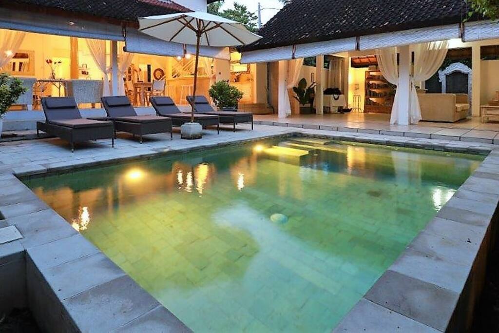 Poolside Lounging by 2 Pavilions and a 6x3mtr pool in your own secret garden paradise