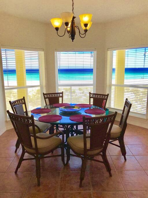 Sea Salt Cottage dinning area with a view.