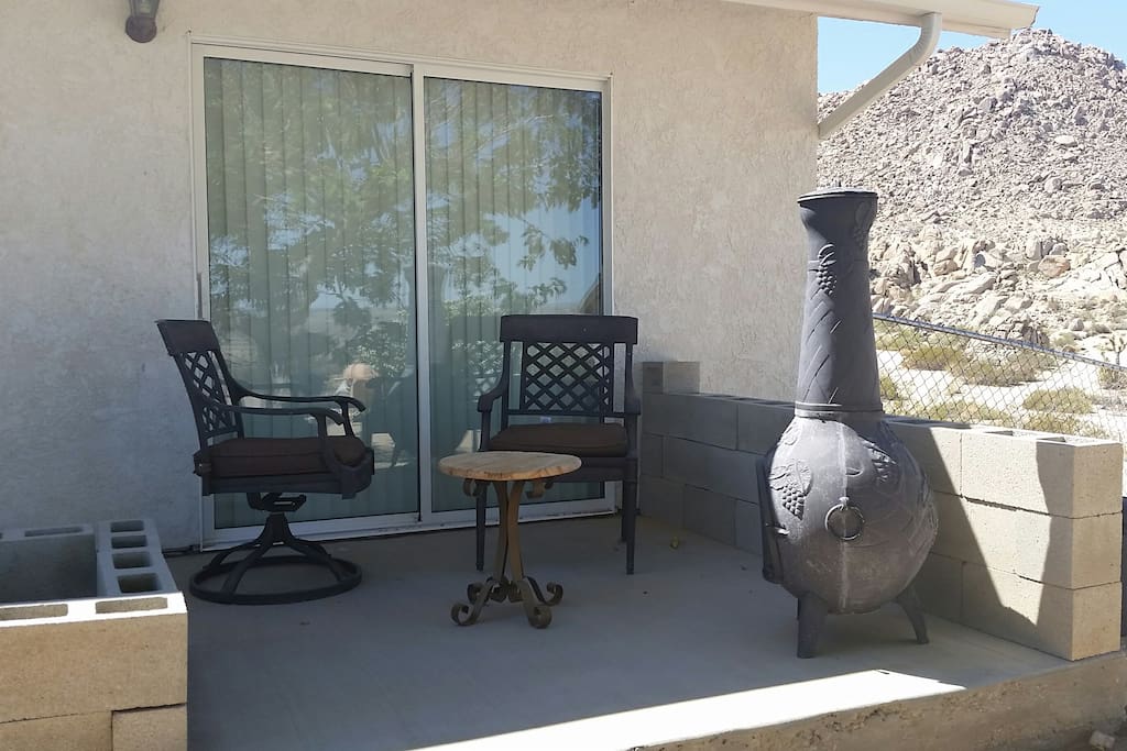 Chiminea on patio