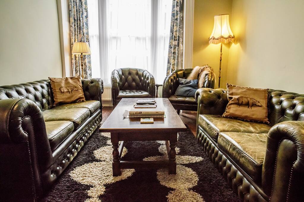 Our lovely comfy living room. Lots of family games on the shelf, and DVD's for the kids.