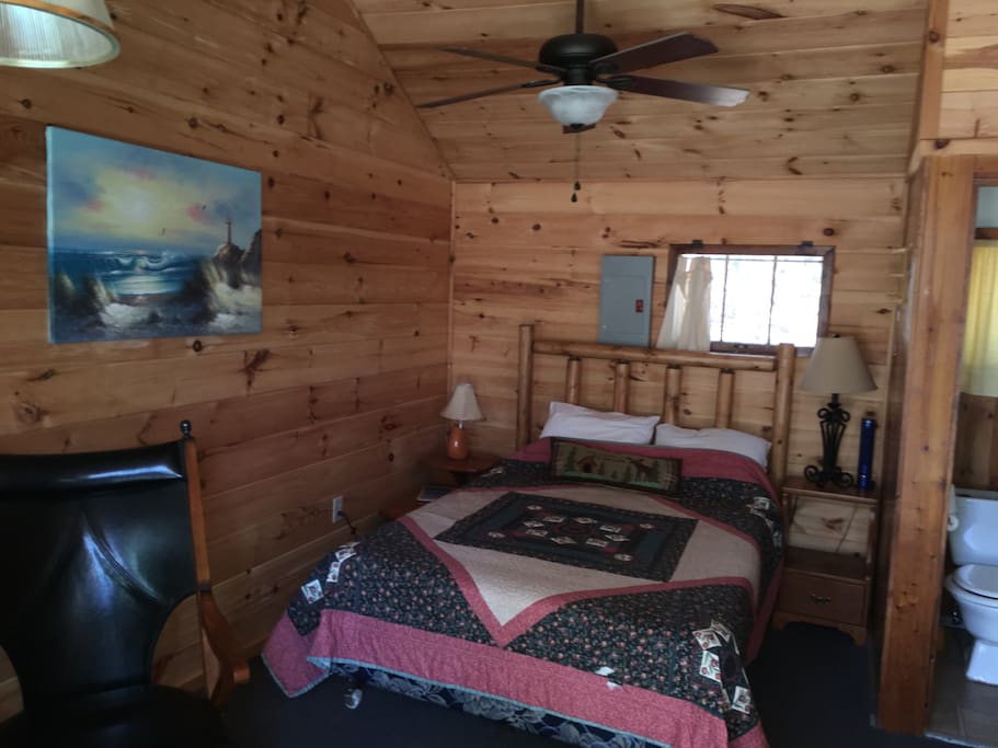 Full size bed with Log headboard