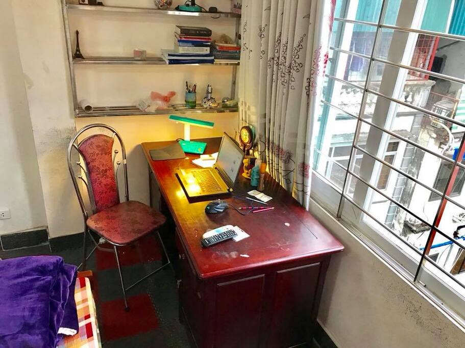 the working table , you can put your books, laptop or working paper there...