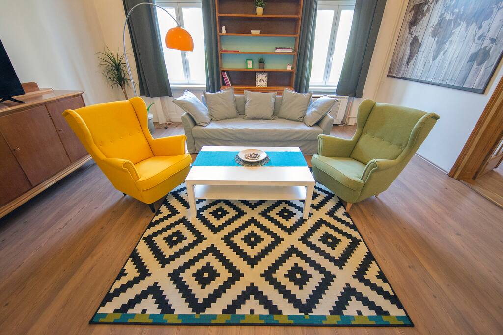 large bright living room