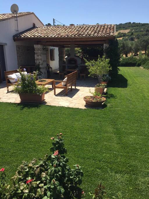 Outdoor breakfast area