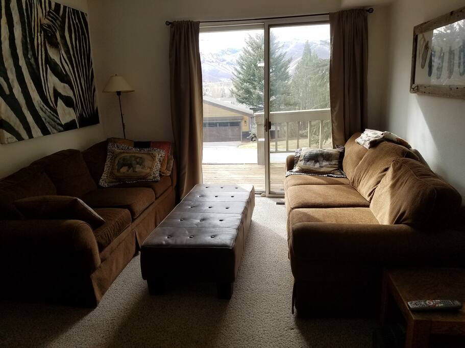 Pull out couch to make a sleeping pit in the living room
