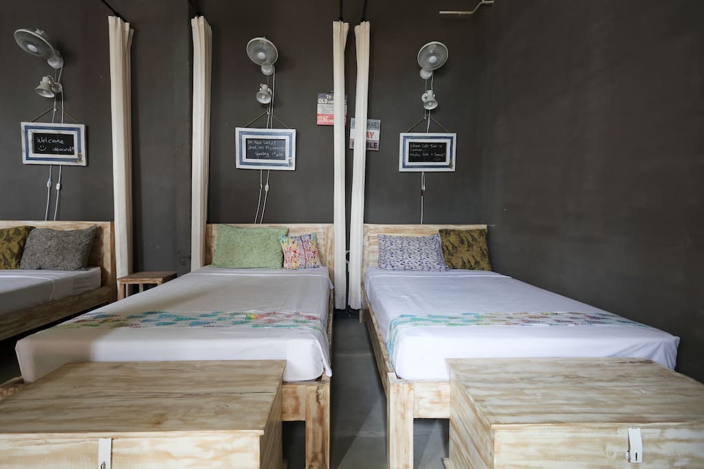 Each of the beds has a unique different theme that comes with curtain for privacy, fan, charging points and reading lights.