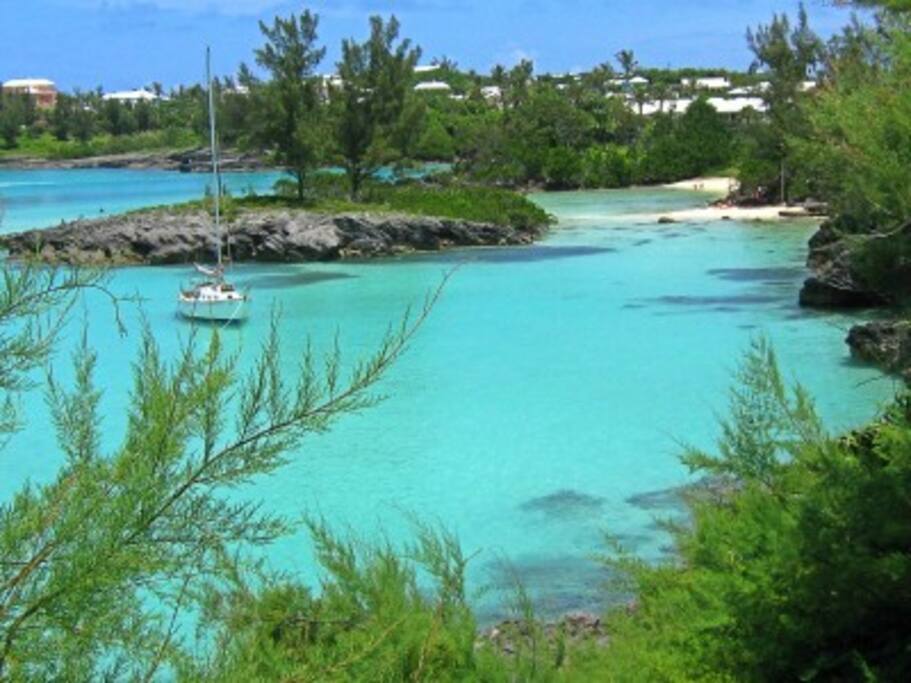 Private Beach in walking distance via the Historic Bermuda railway trails.