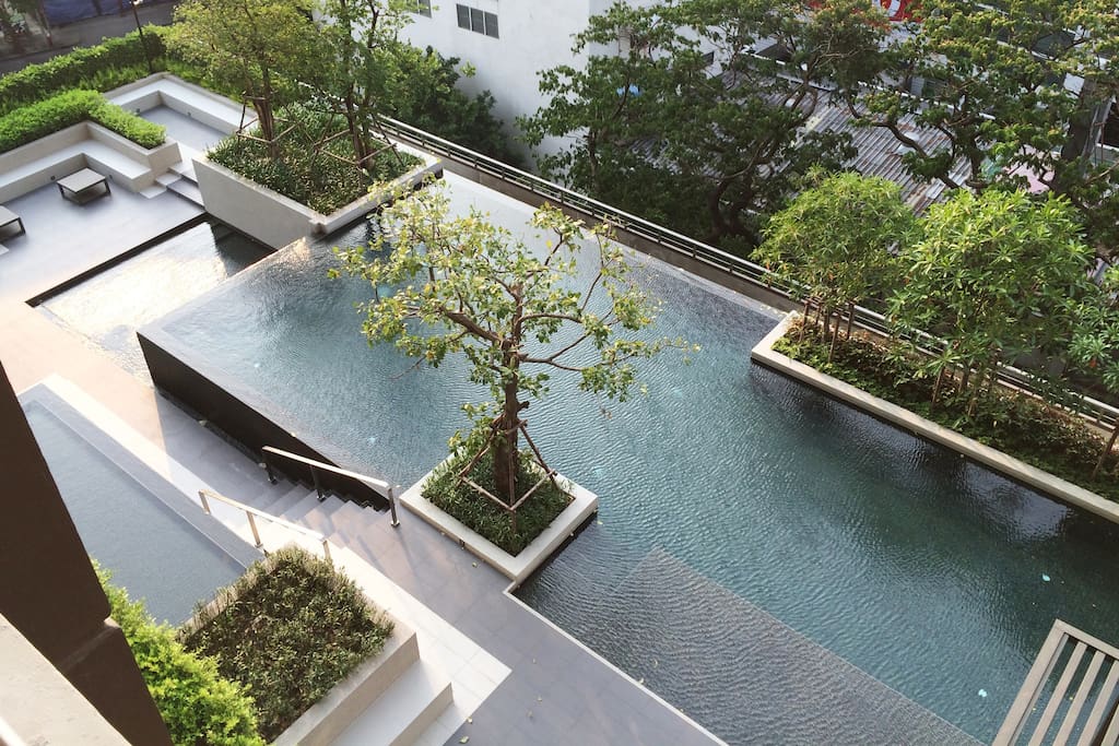 Pool view from apartment