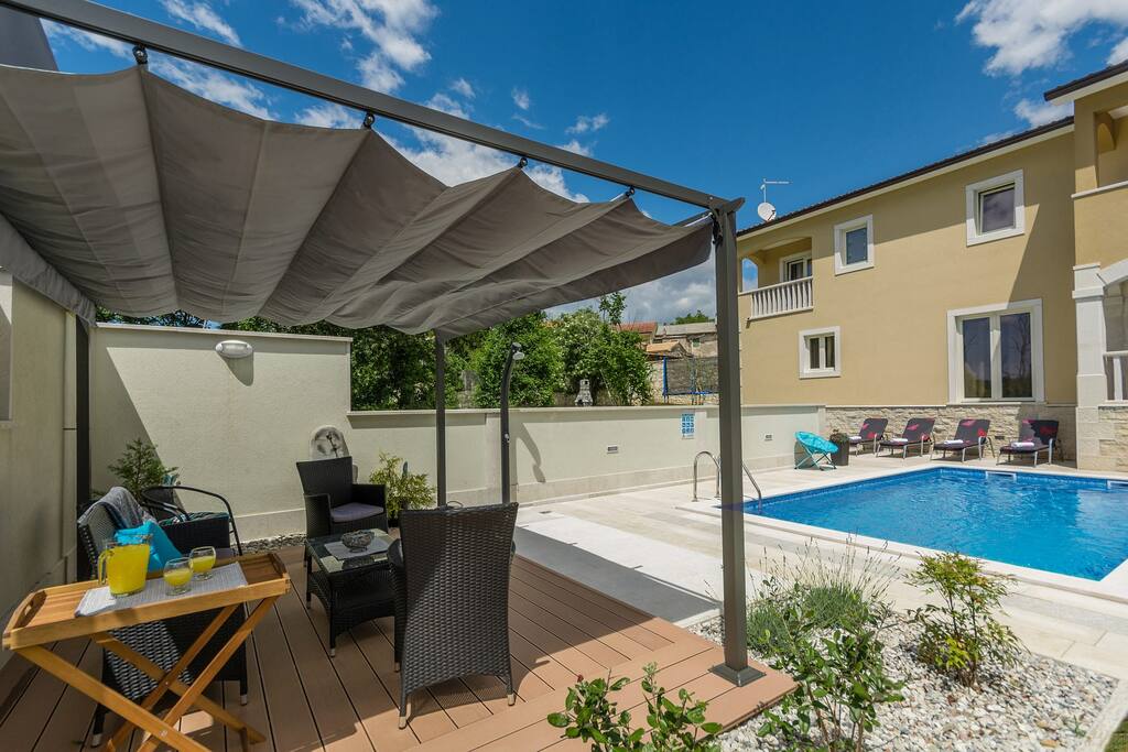 Terrace with garden furniture