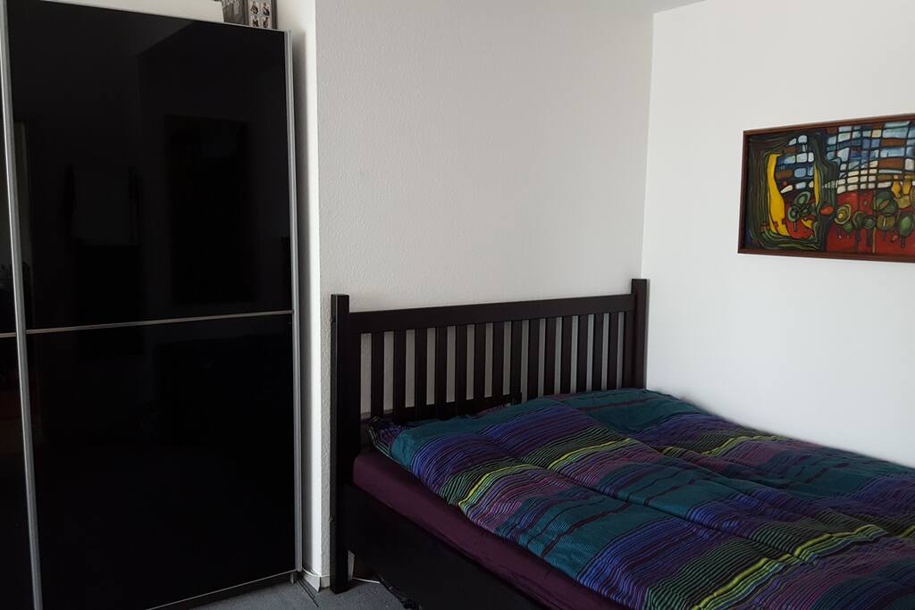 Spacious bedroom with a 160 x 200cm bed and a HUGE wardrobe