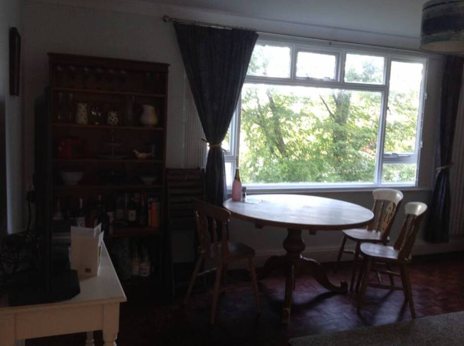 One side of the sitting room (partly shows the giant tv plus Sky)