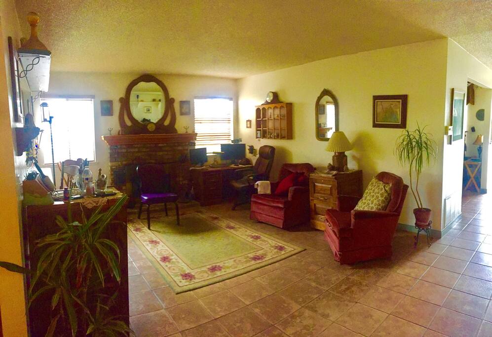 Sitting room with fireplace