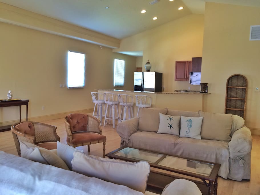 Open great room (living room & kitchen.)
