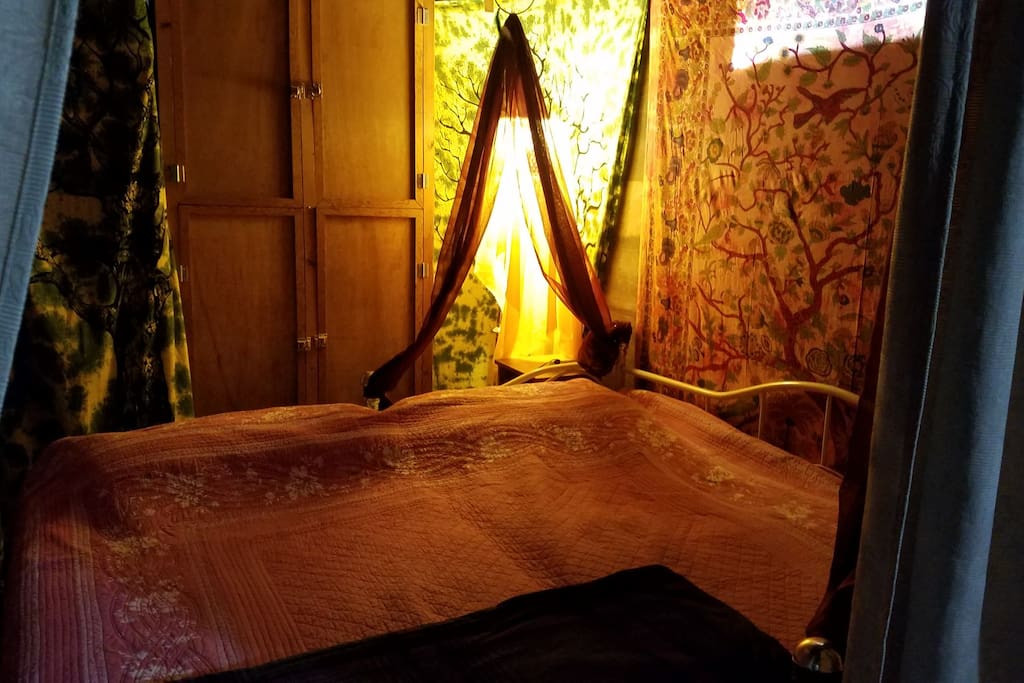 Trundle pulls out to make a king bed.