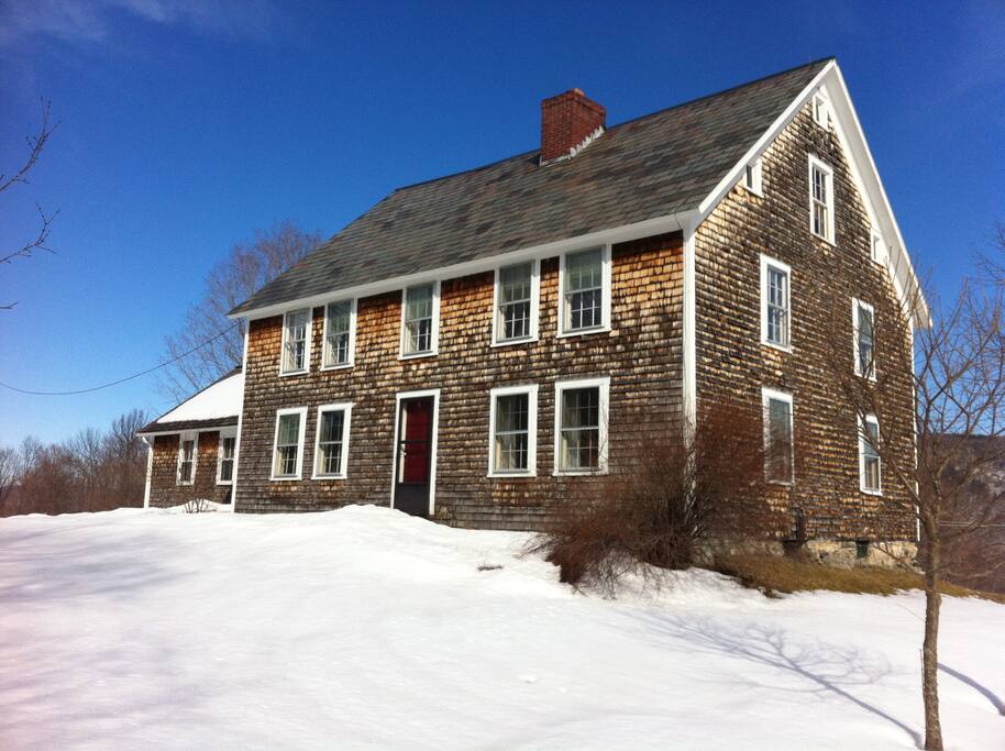 Winter view of house