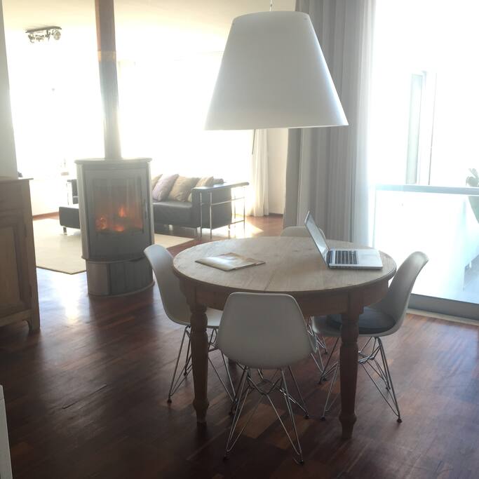 Dining + fire place