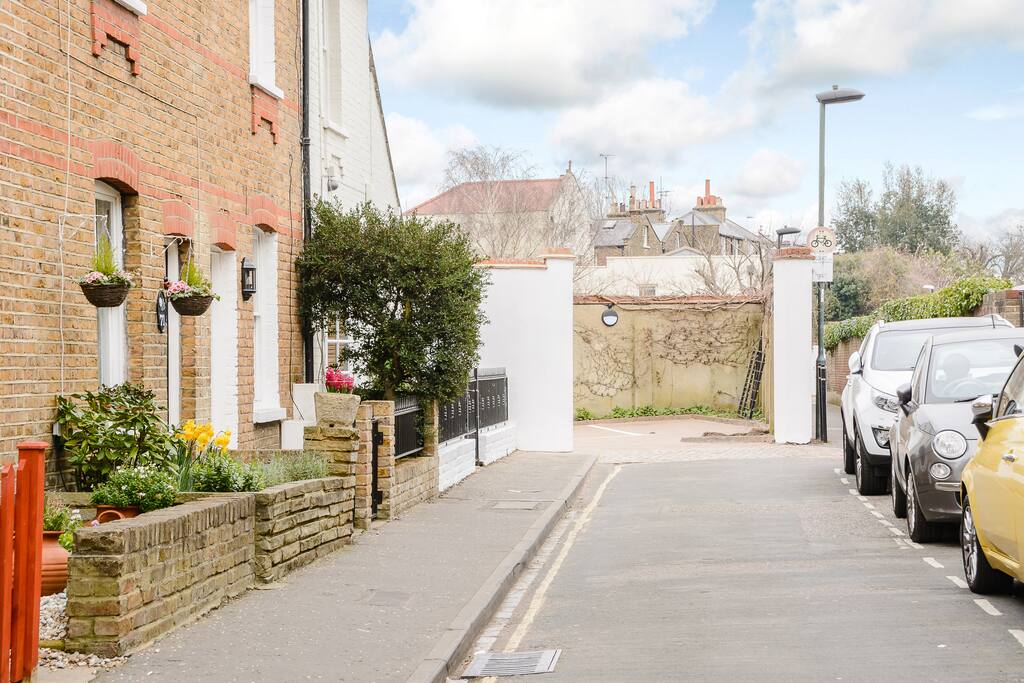 Side road leading to main entrance