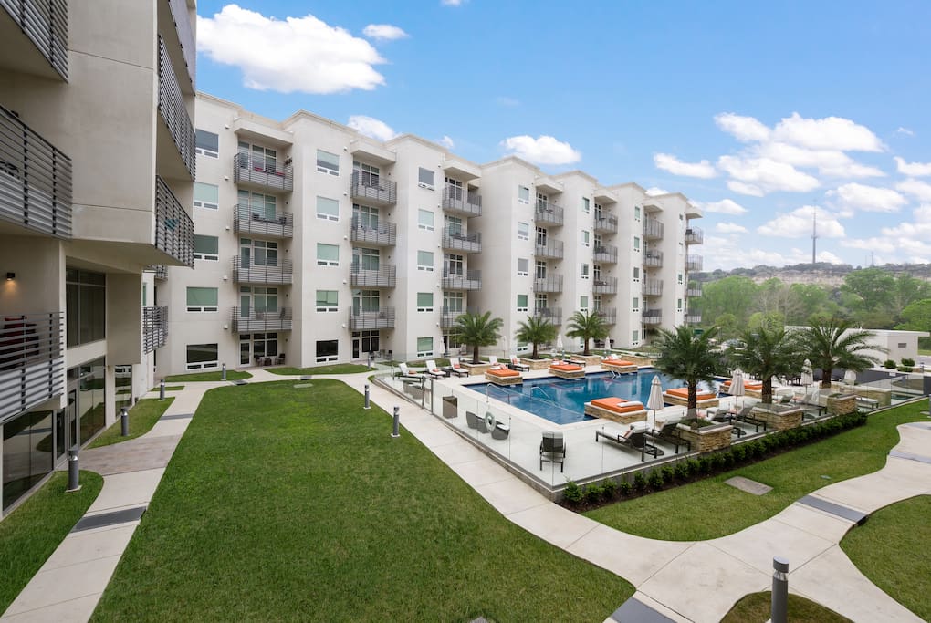 Enjoy the relaxing view while lounging around the pool