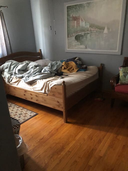 Can add air mattress also bed fits two adults and 4 kids