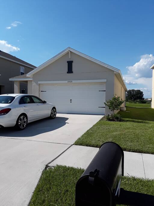 The side view from the house .