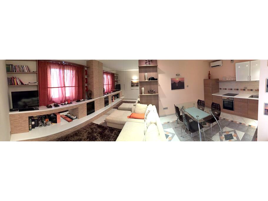 Living Room and fully equipped Kitchen