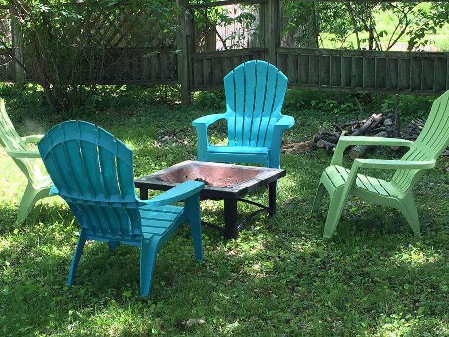 Firepit and back yard