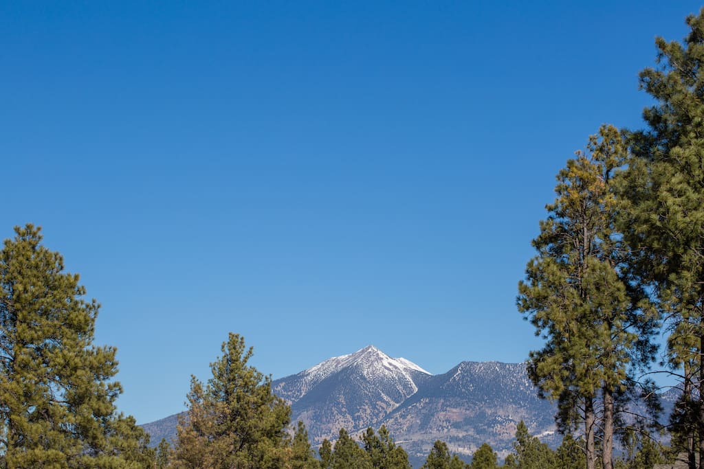 Views of the San Francisco Peaks from front of my home.