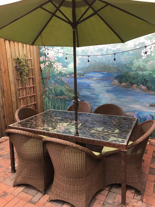 Relax in our back patio