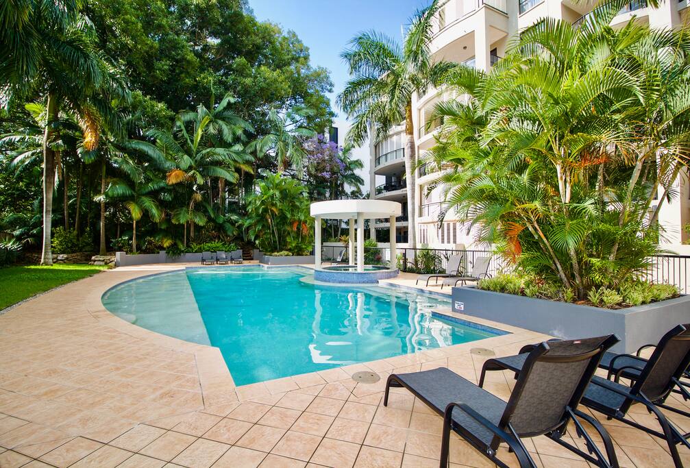 Pretty garden at the pool