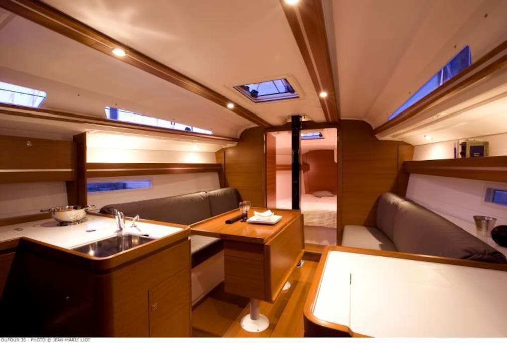 Luxurious, spacious and comfortable interior on this almost new Dufour 36e