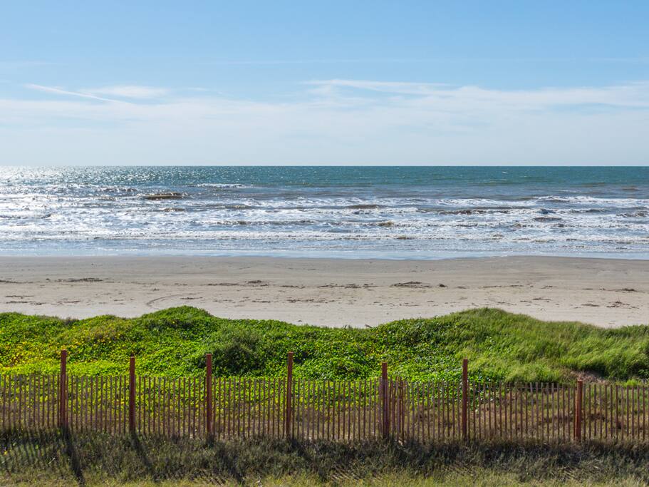 Our breezy, beachfront home is just seconds from the shore.