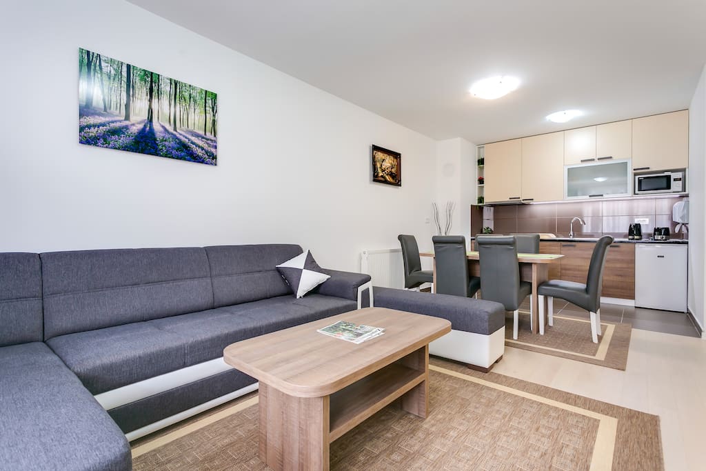Living room with dining area