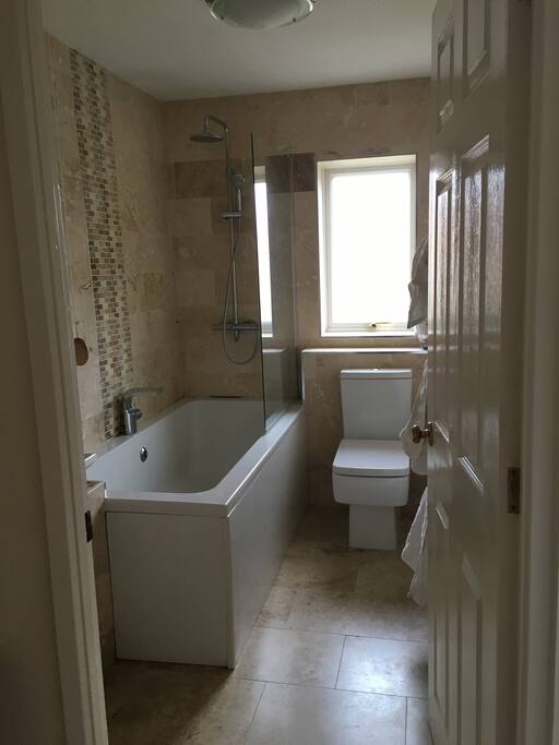 The bathroom with shower