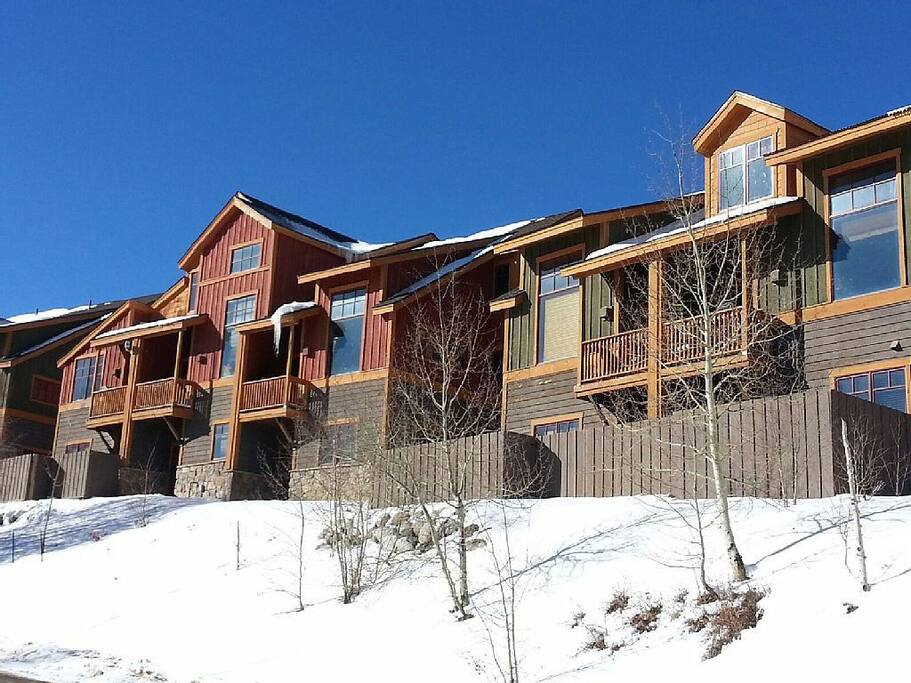 Exterior of Silverthorne Townhome - Summer view.