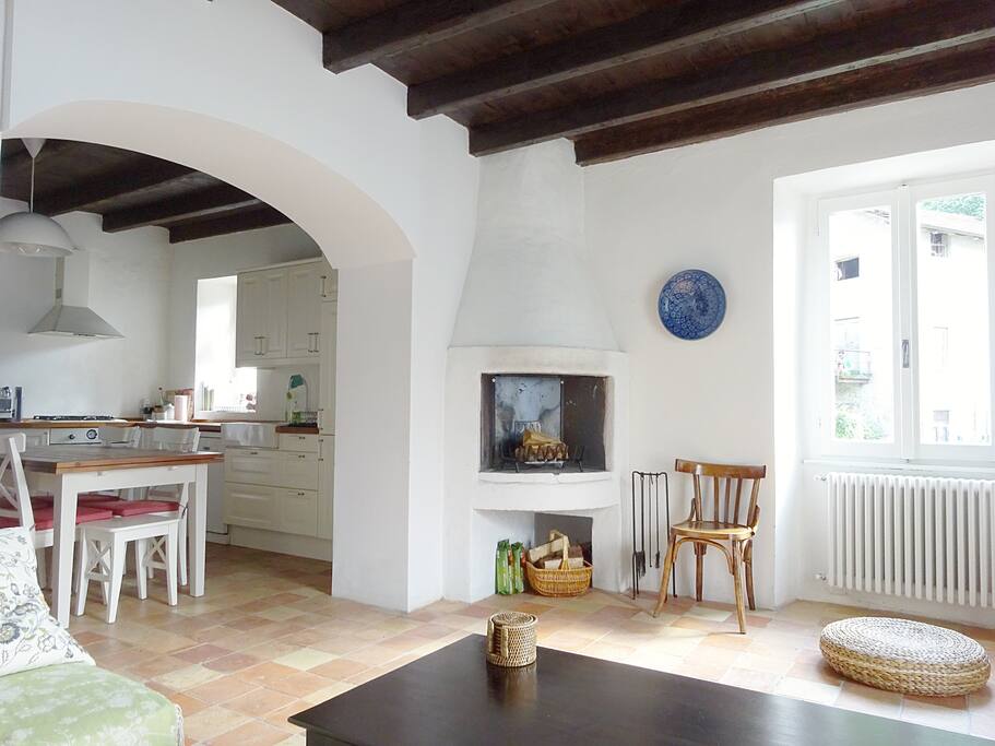 View of kitchen from living room