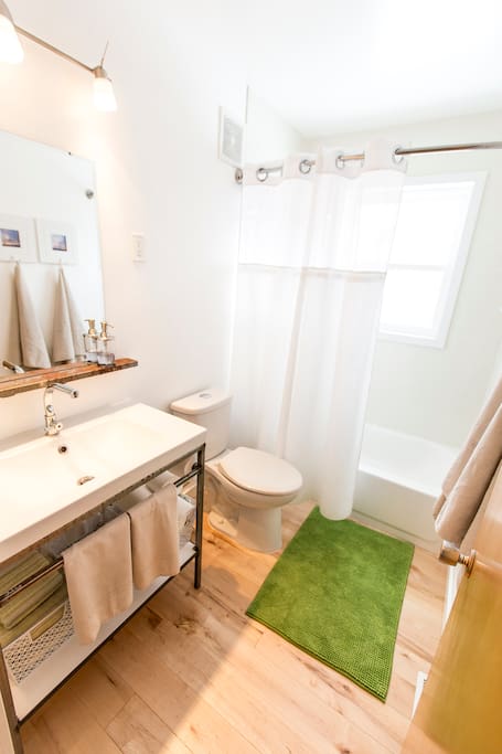 Clean and bright shared bath