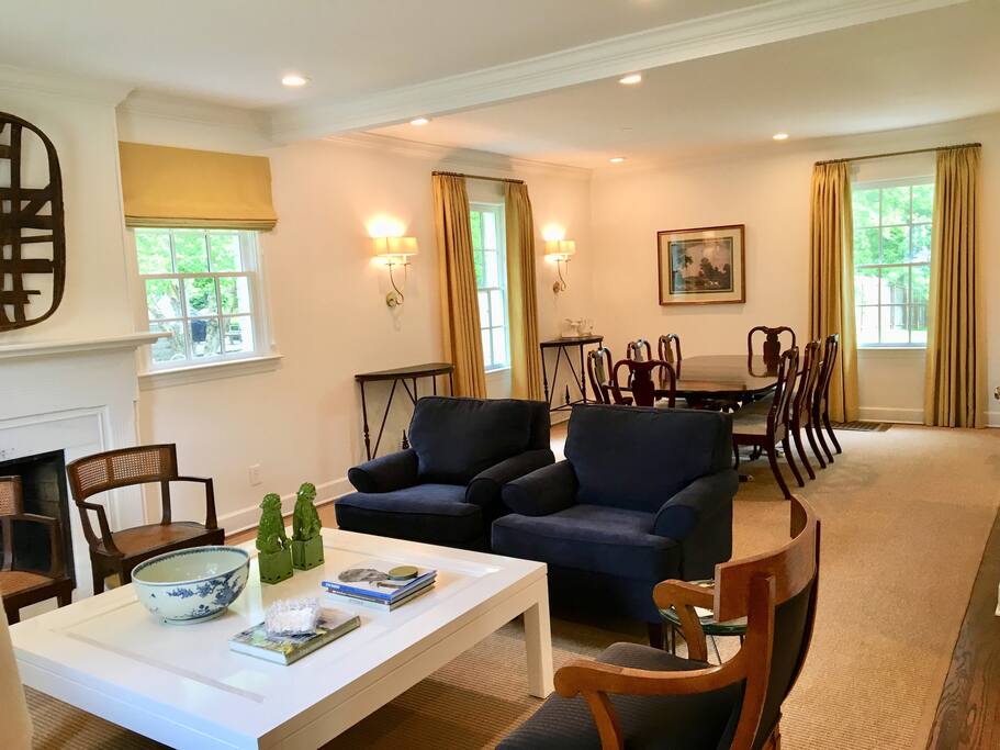 Living room and dining room