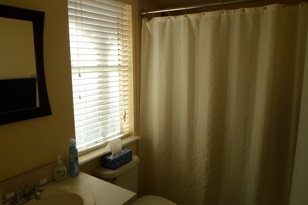 Private bath with shower