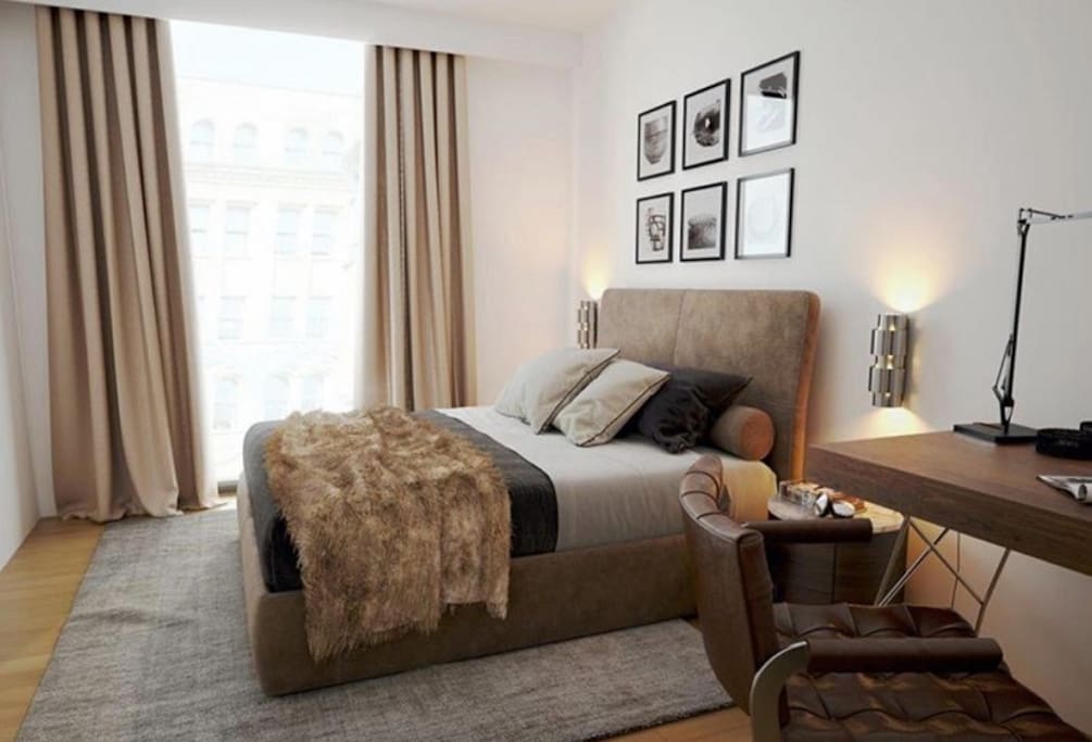 Bedroom with desk