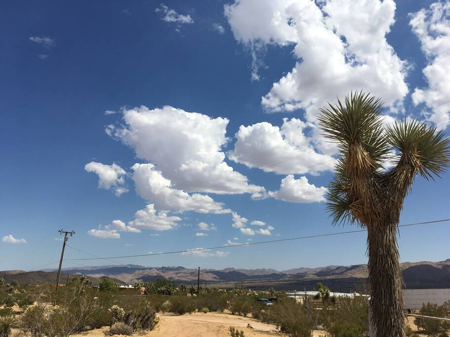 High on a hill above hwy 62. Views for miles!