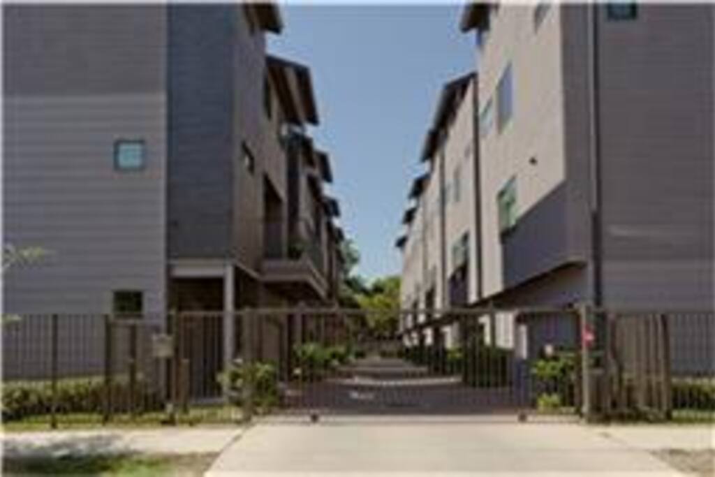 Gated community view from the street