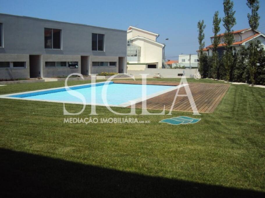 Swimming pool with green space for relaxing