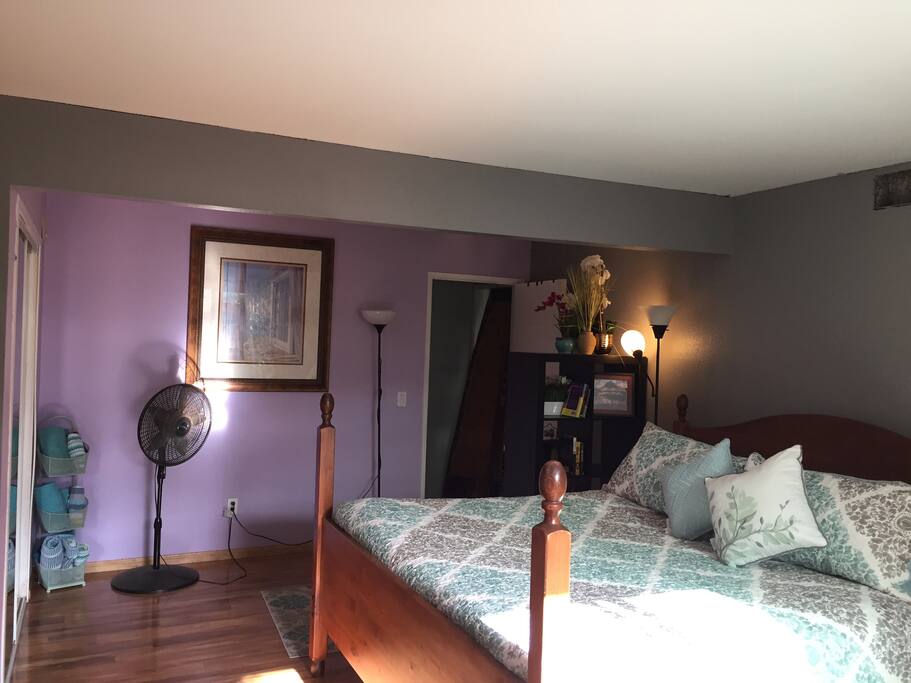 This room is very spacious. There are two closets and a four drawer dresser.