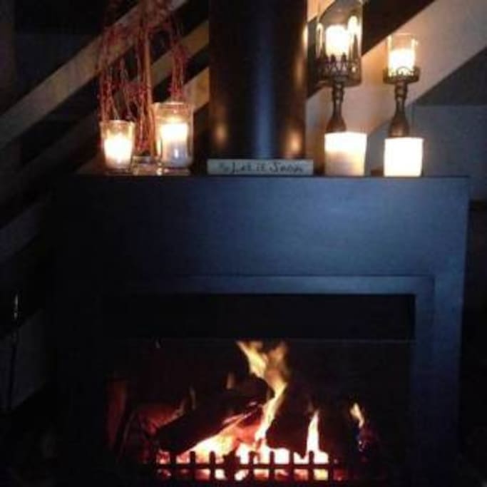 Cosy open fire place